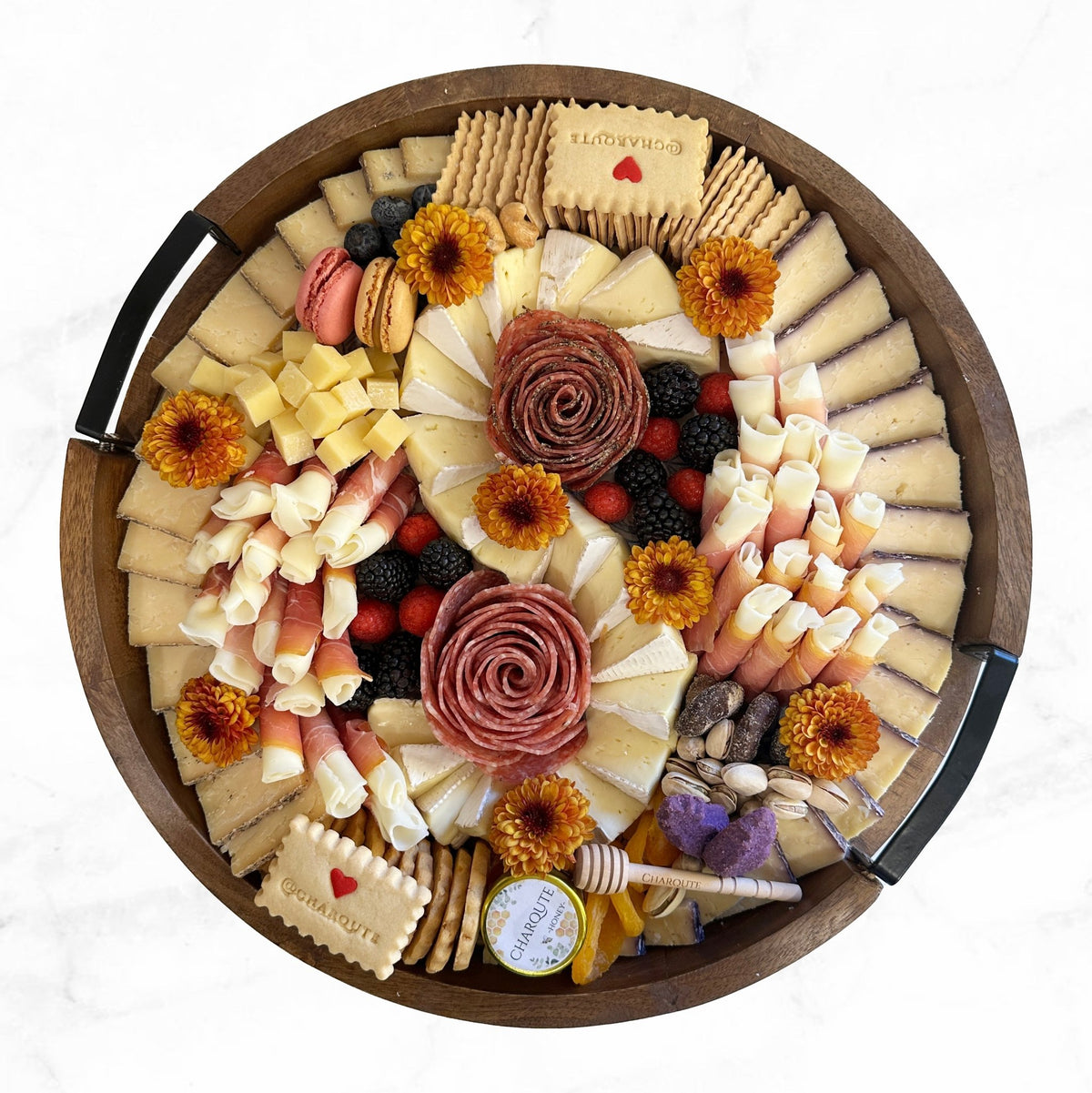 Medium Round Lazy Susan Charcuterie Board - Charqute