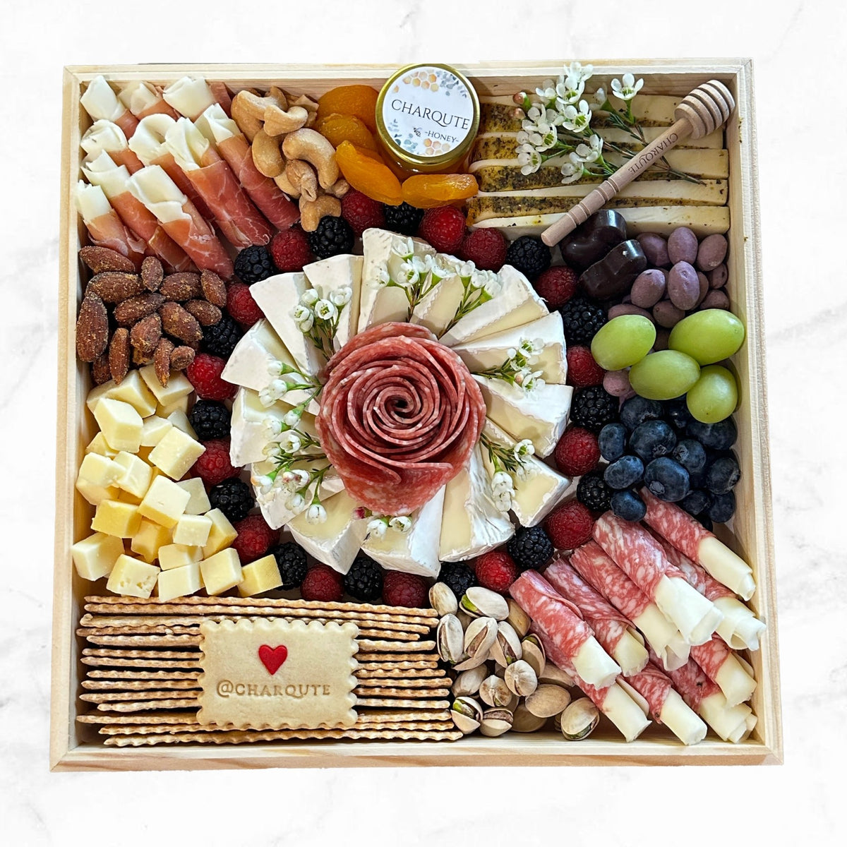 Charqute Small Charcuterie Board Wooden Box - Artisan Gourmet Charcuterie Gift Burbank LA