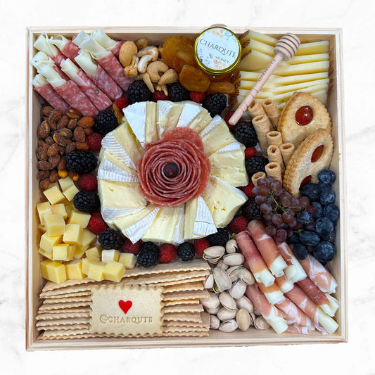Gourmet Small Charcuterie Board Close-Up with Brie Crackers Berries - Charqute Los Angeles