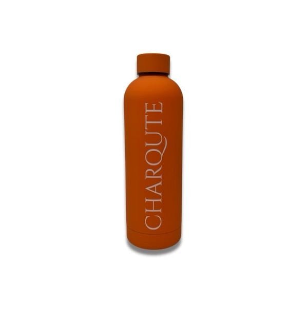 Charqute Orange Insulated Water Bottle 25oz - BPA-Free Stainless Steel Charcuterie Brand
