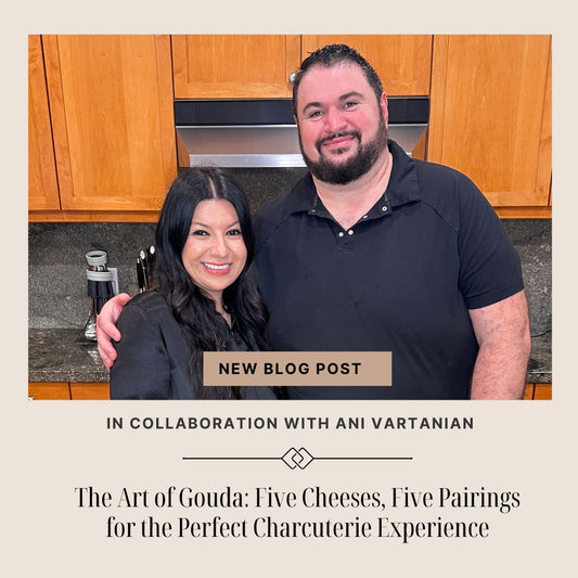 Gouda cheese tasting with five varieties on charcuterie board - Charqute