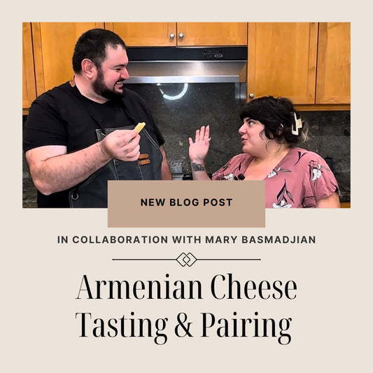 Armenian cheese tasting with Mary Basmadjian and Charqute - traditional cheeses with lavash and herbs