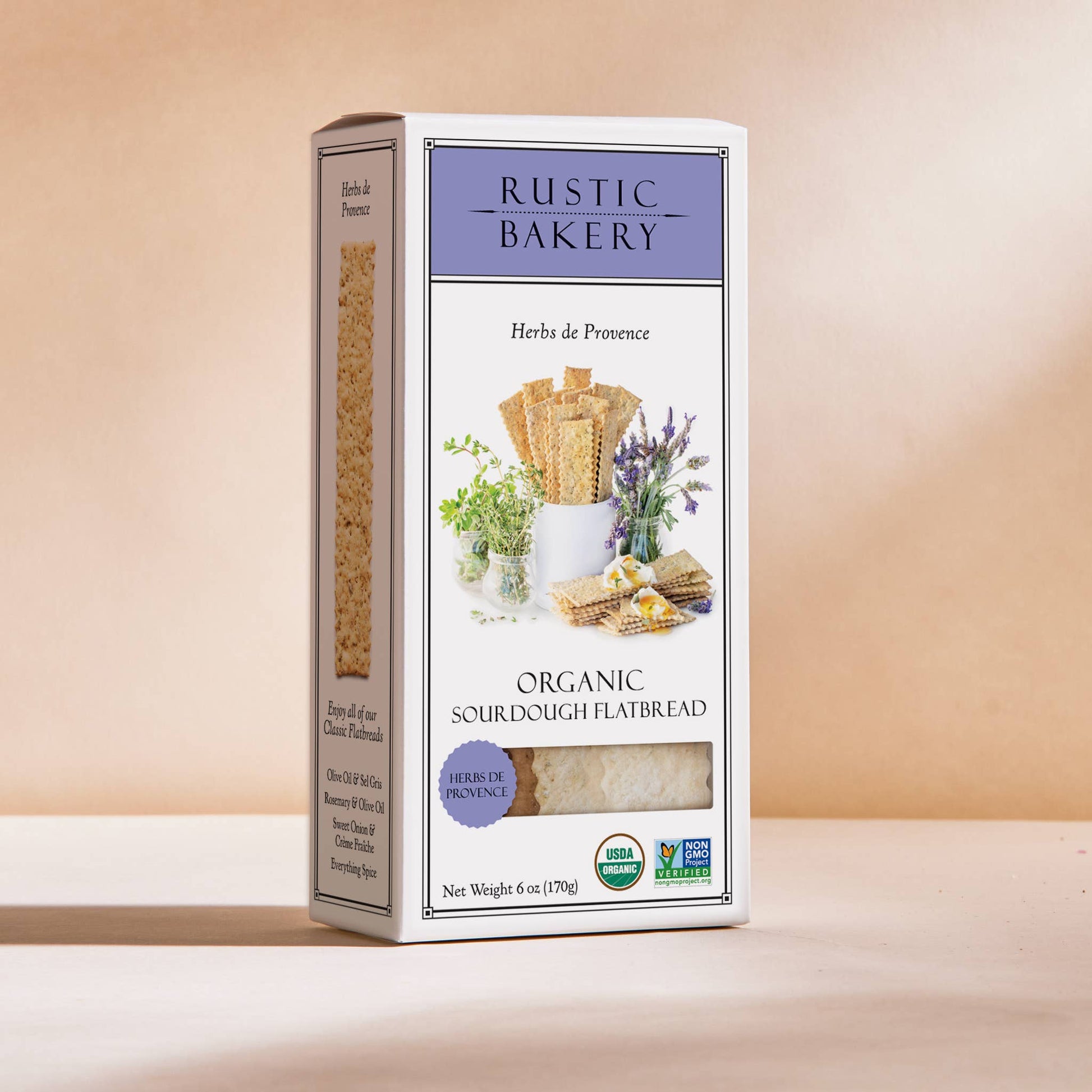 Herbs de Provence Organic Sourdough Flatbread Crackers Close-Up - Artisan Charcuterie Pairing