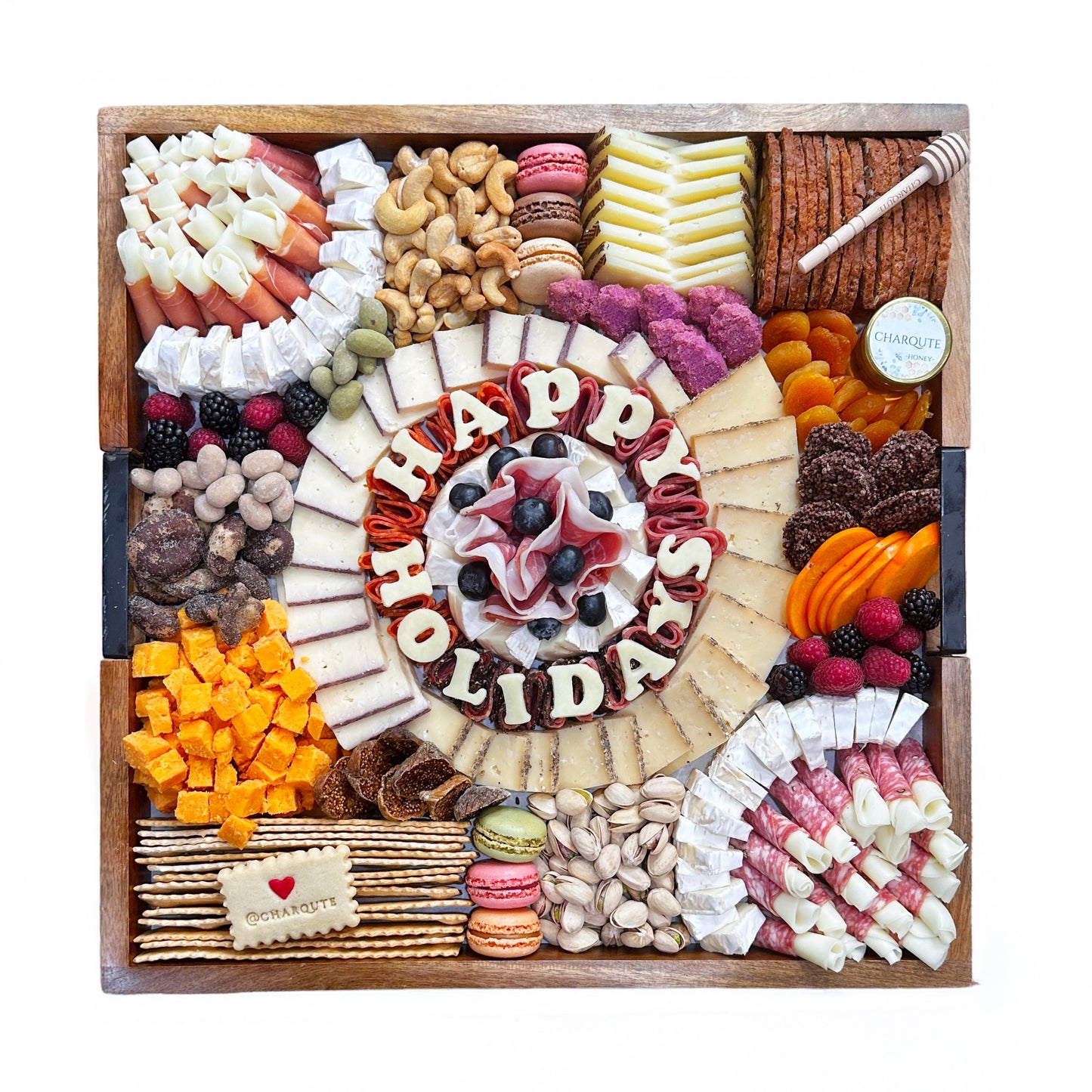 Large Square Lazy Susan Charcuterie Board