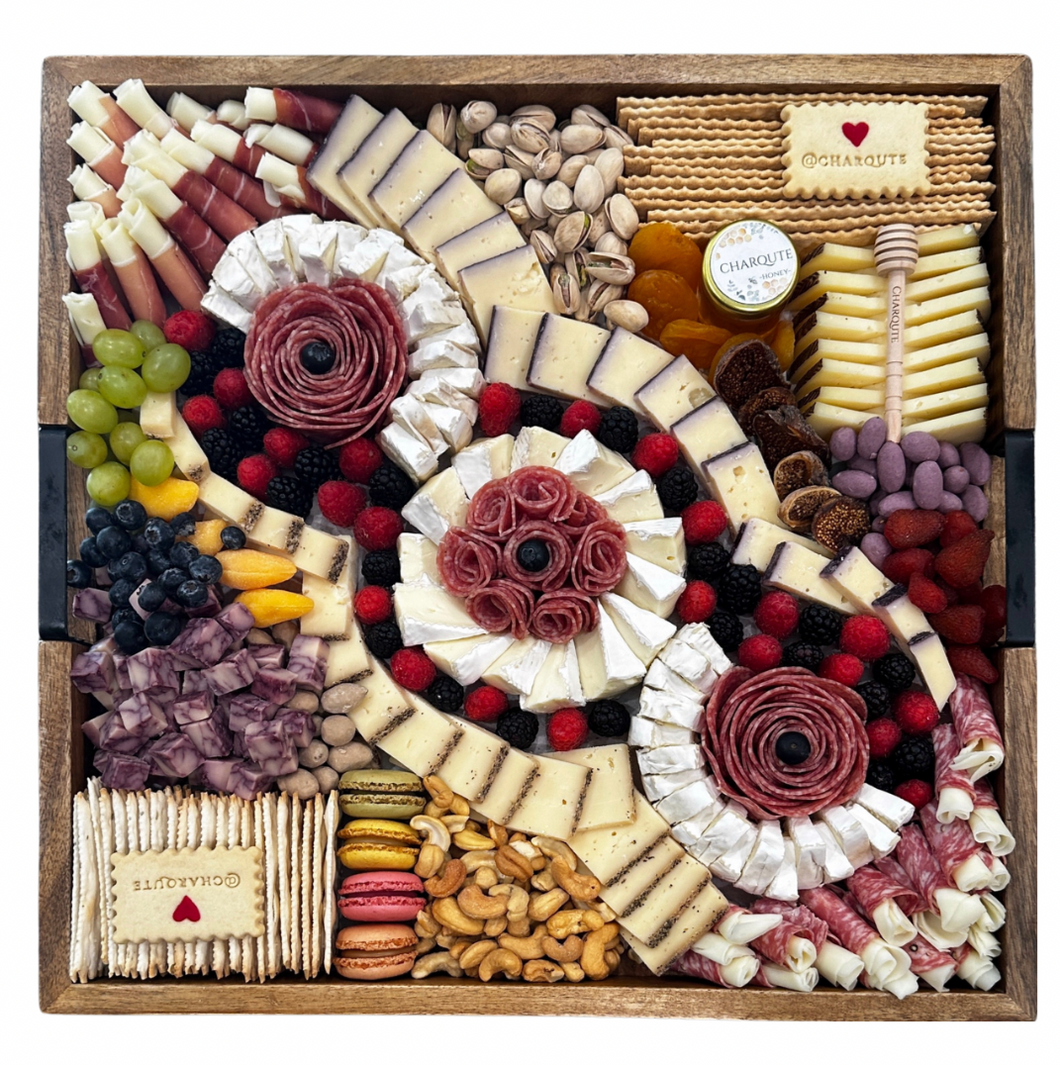 Large Square Lazy Susan Charcuterie Board