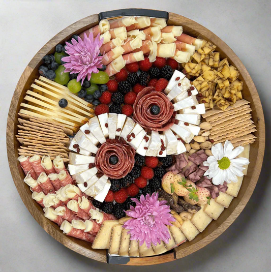 Medium Round Lazy Susan Charcuterie Board - Charqute