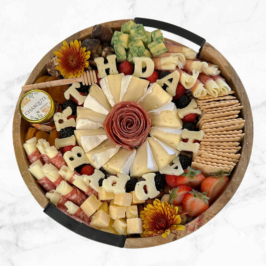 Small Round Lazy Susan Charcuterie Board - Charqute