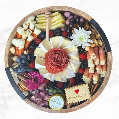 Small Round Lazy Susan Charcuterie Board - Charqute